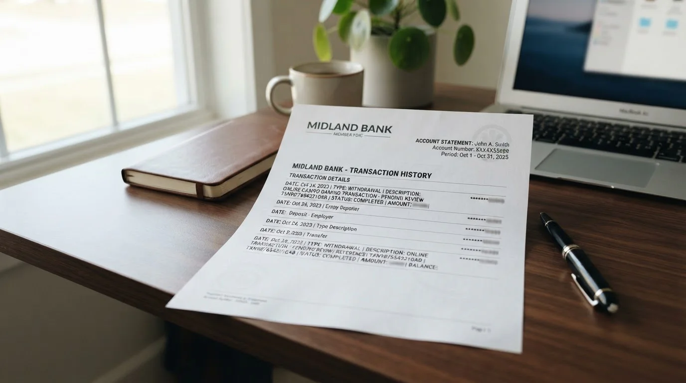 Bank statement showing casino withdrawal processed through Trustly same-day payout