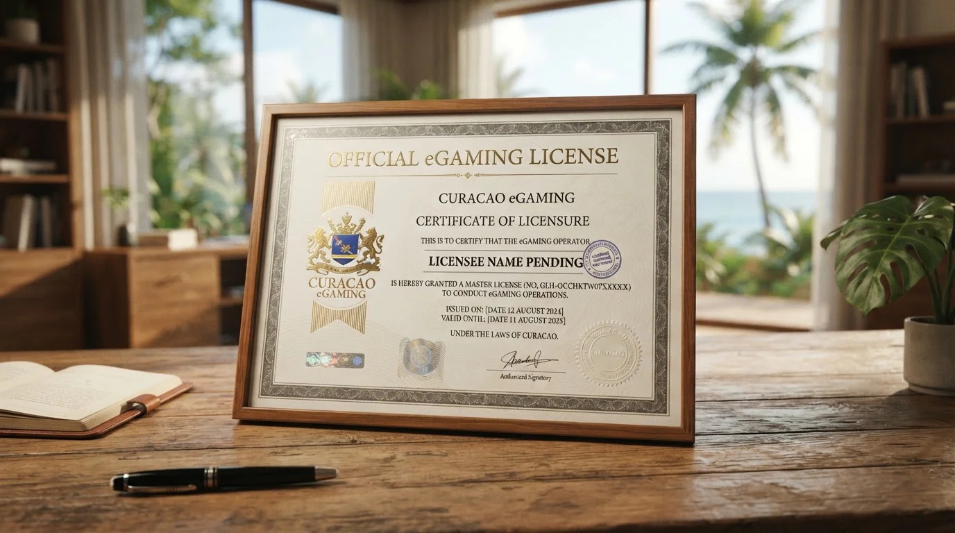 Curacao eGaming licence certificate for offshore casino