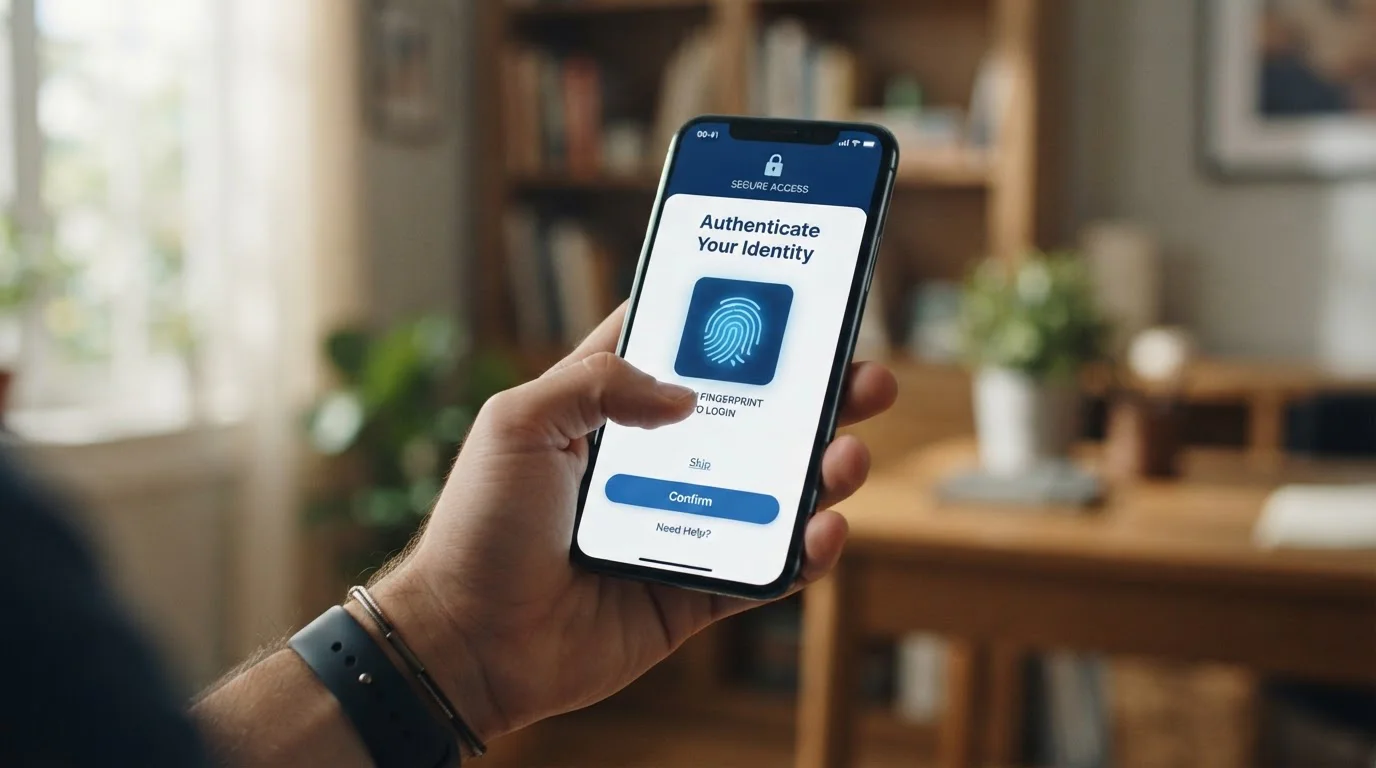 Mobile phone displaying open banking authentication screen for casino deposit