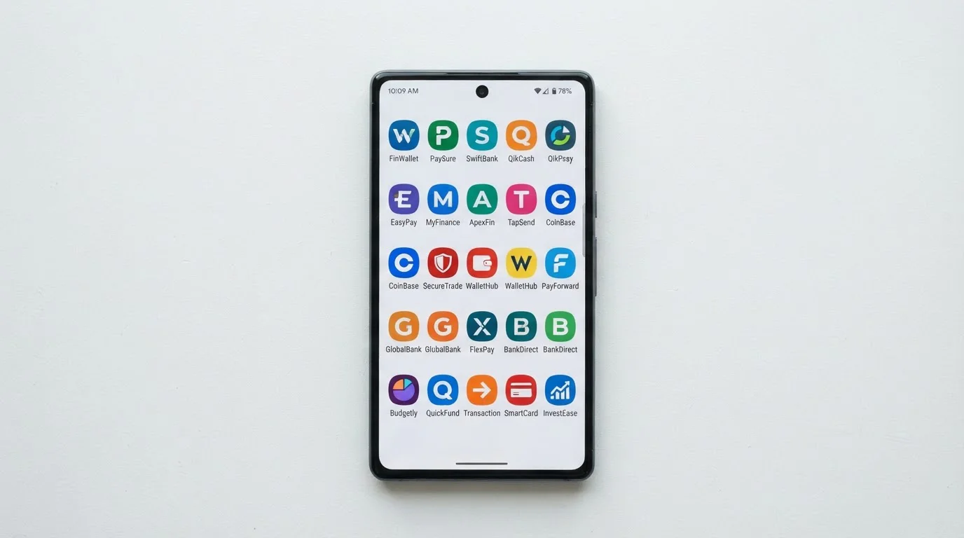 Smartphone showing multiple e-wallet apps and banking interfaces side by side