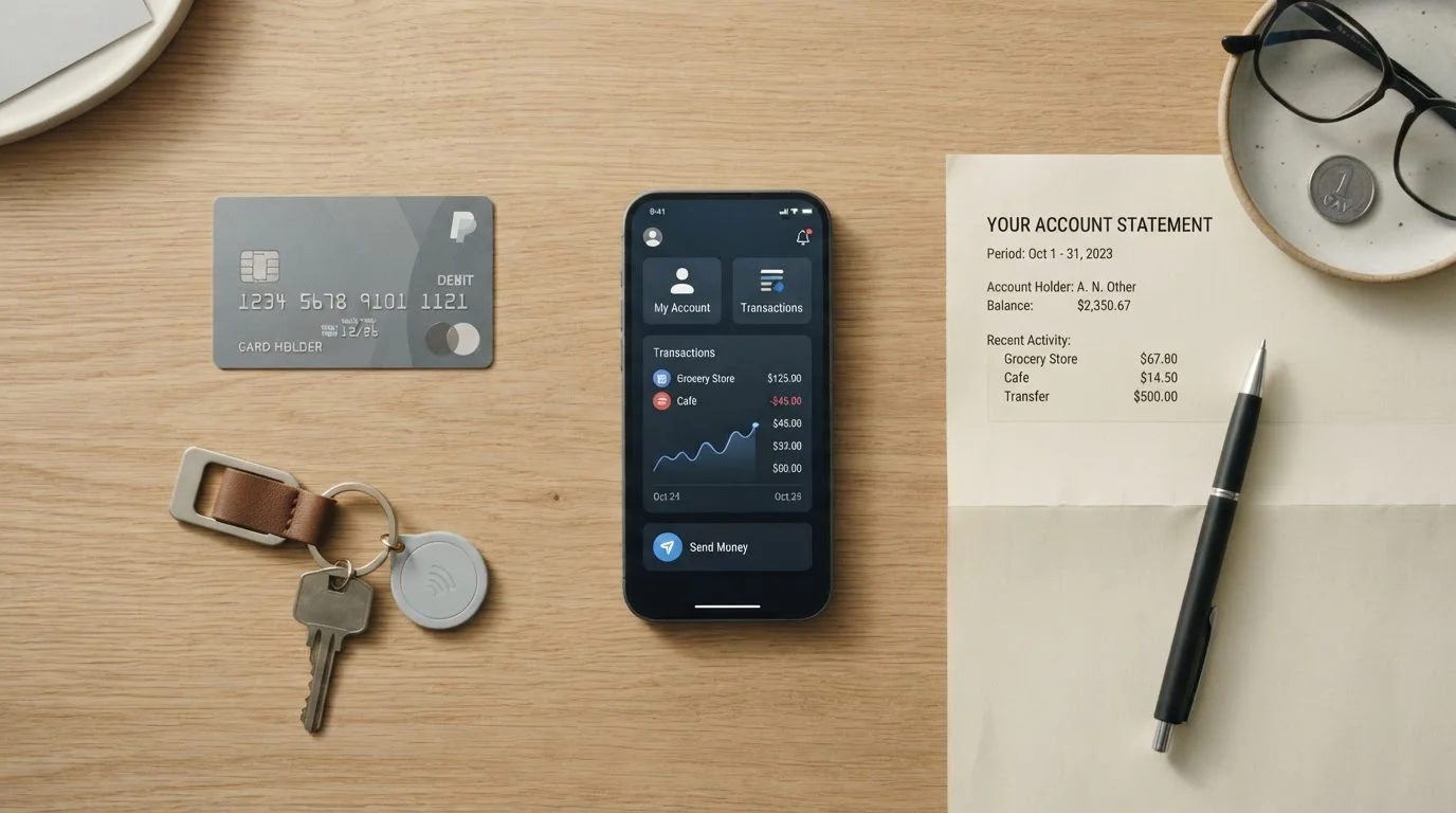Payment methods comparison showing debit cards and bank statements