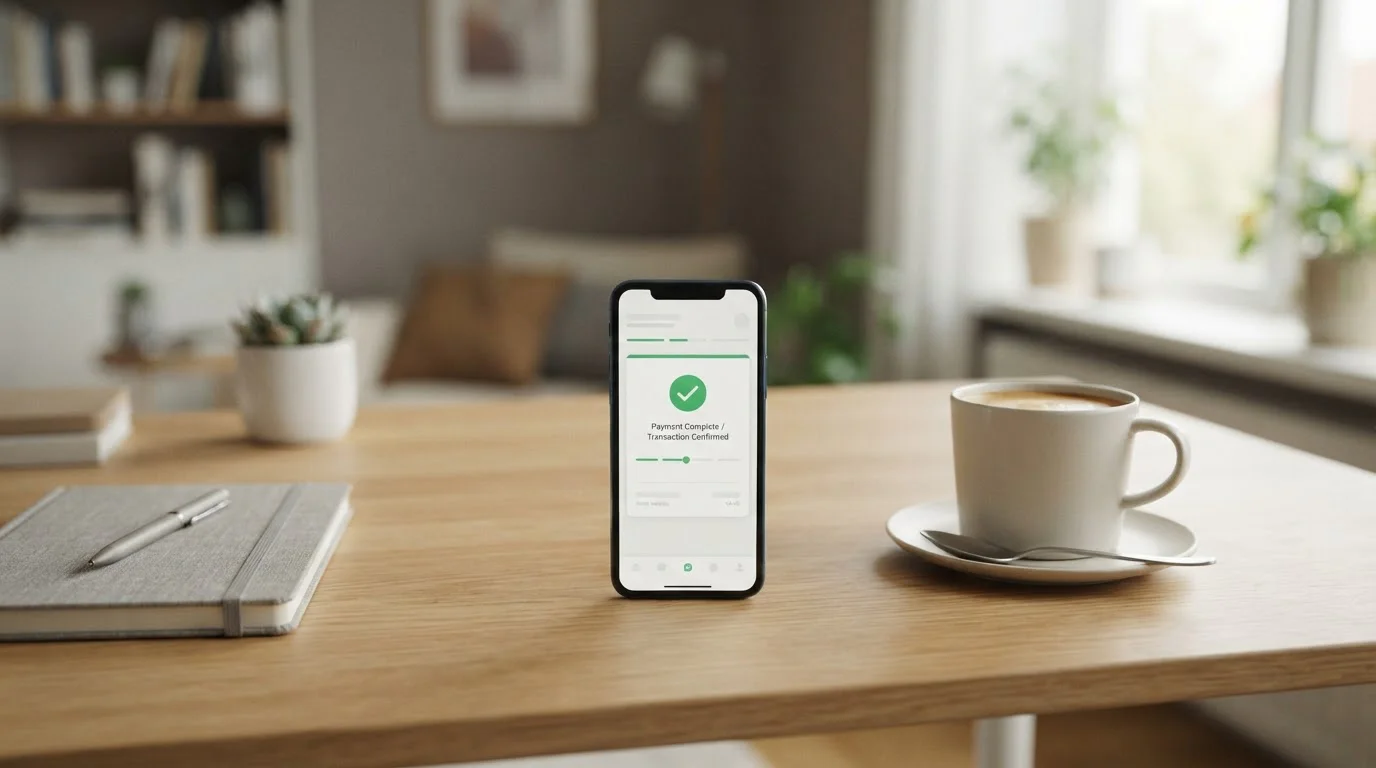 Quick withdrawal casino showing approved payout on mobile banking interface