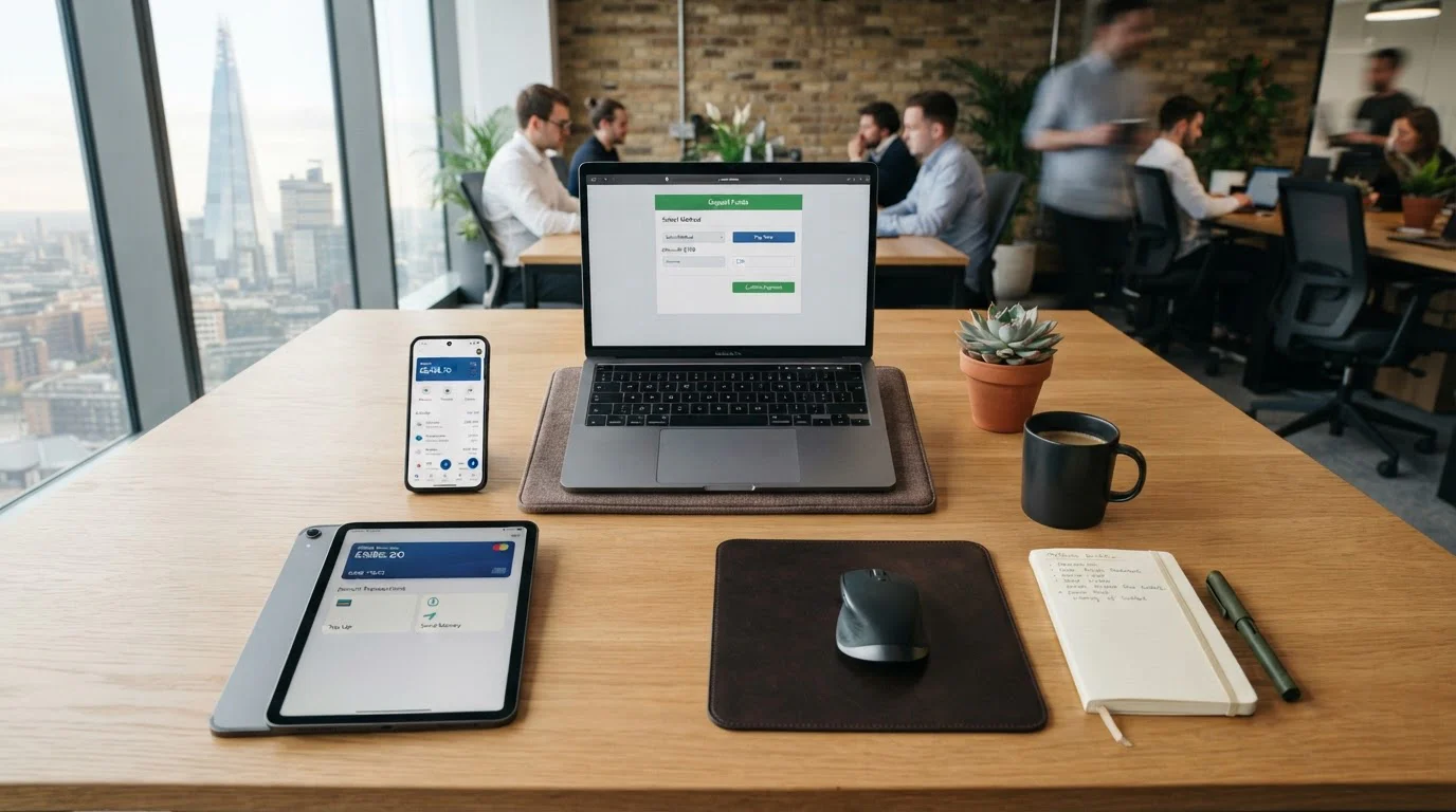 Comparison of modern UK casino payment methods on mobile and desktop screens