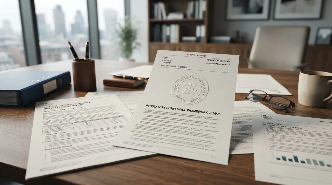 UK Gambling Commission regulatory document with FCA compliance seal