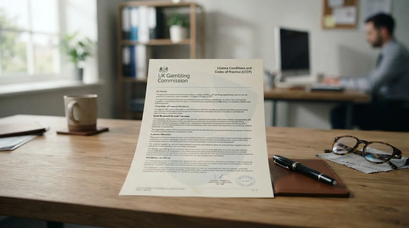 UKGC regulatory document showing licensing requirements and player protection standards