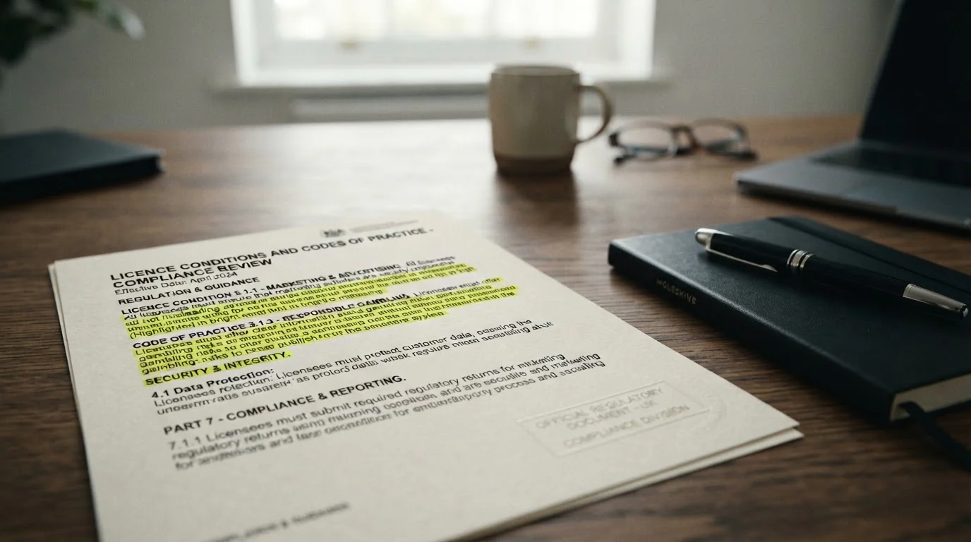 UKGC licence condition document showing identity verification requirements
