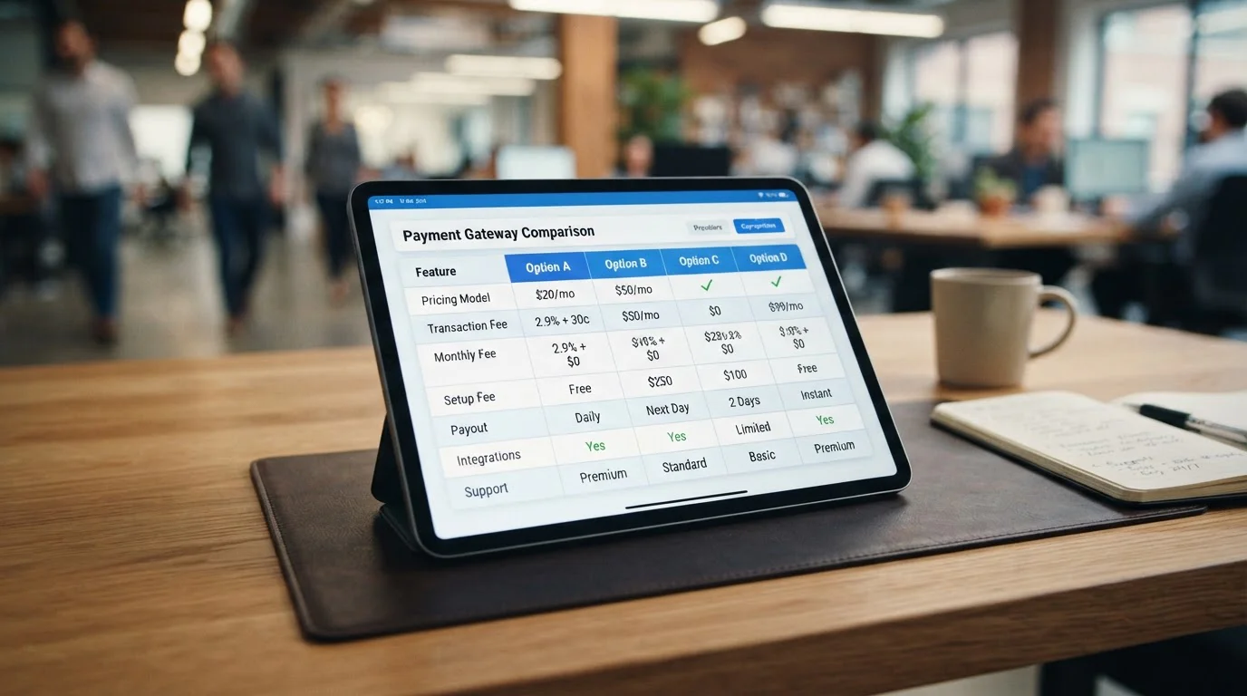 Comparison table displayed on tablet showing UKGC-licensed casino payment options